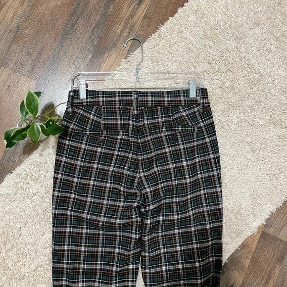 American Eagle Versatile Tailored Plaid Super High Rise Cropped Skinny Trousers - Picture 5 of 9